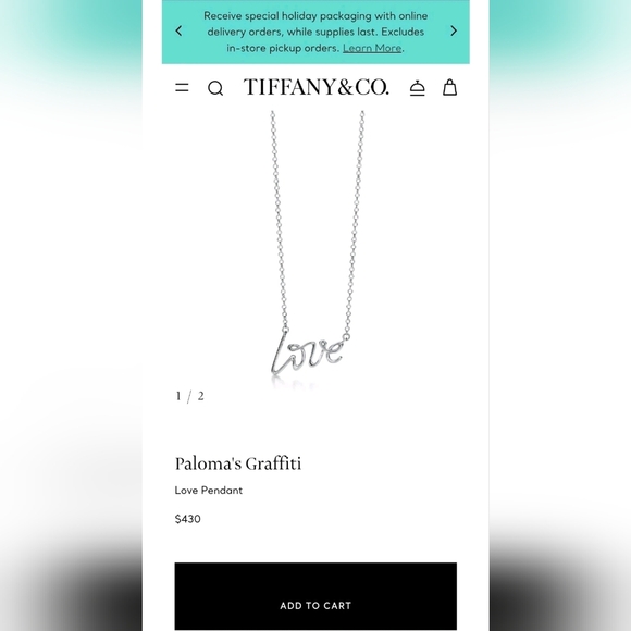 Tiffany Paloma's Graffiti Love Pendant - Picture 3 of 4